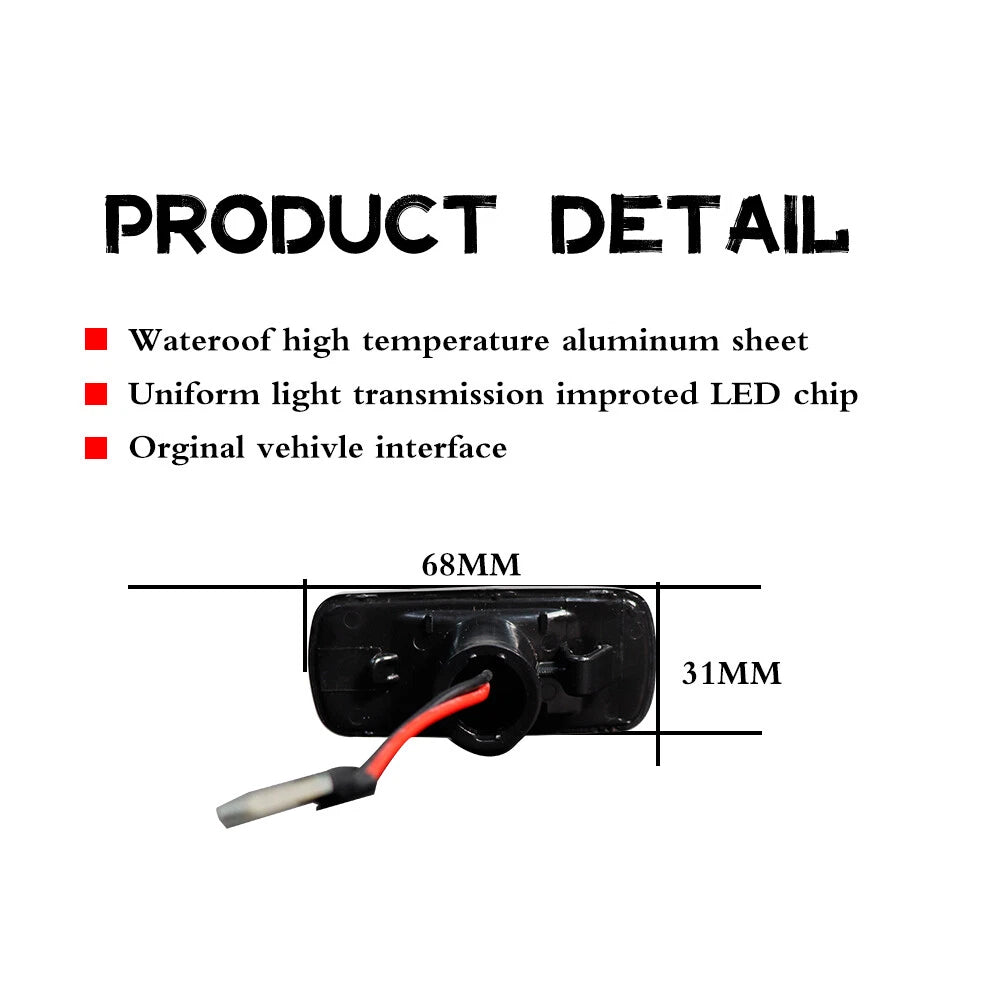 Amber LED Front Fender Side Marker Lights for Jeep Patriot Compass (2007–2017)