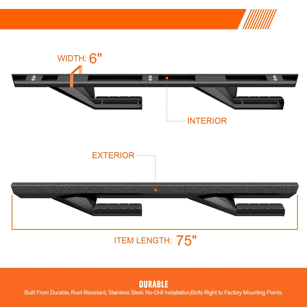 Set of 2 Nerf Bars for Jeep Wrangler JL 4-Dr (2018–2024)