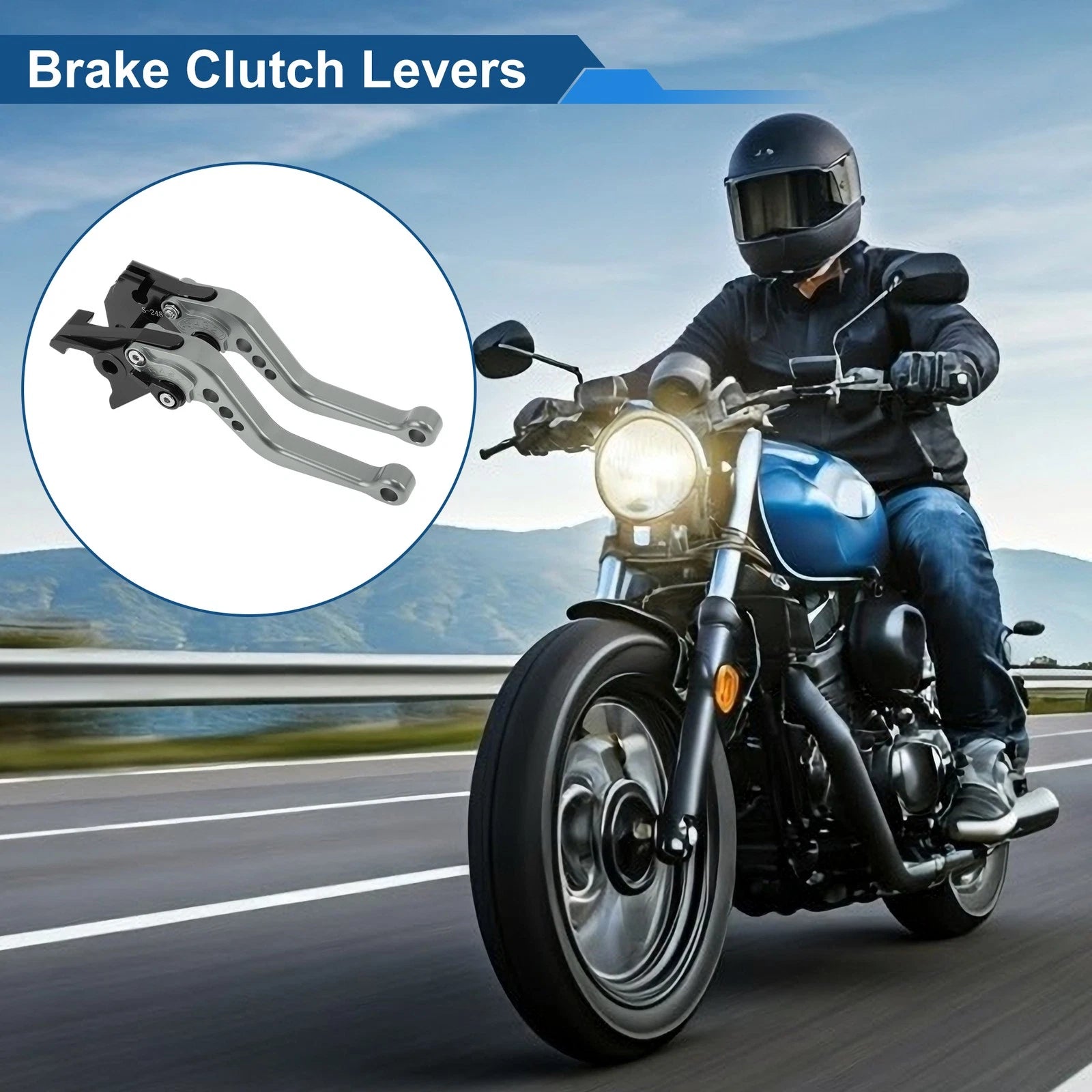 Short Brake Clutch Levers for Suzuki GSR750/GSX-S750 (2011–2021) Titanium Tone