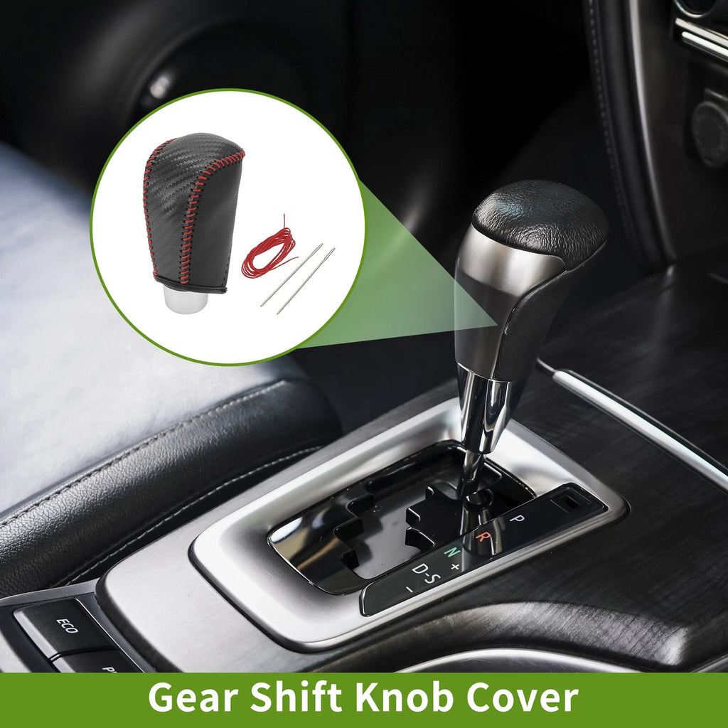 Gear Shift Knob Cover for Toyota Camry (2007–2011) Black Carbon Fiber Red