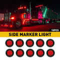 Set of 2 LED Marker Lights for Truck Trailer Round Side Bullet (Waterproof)