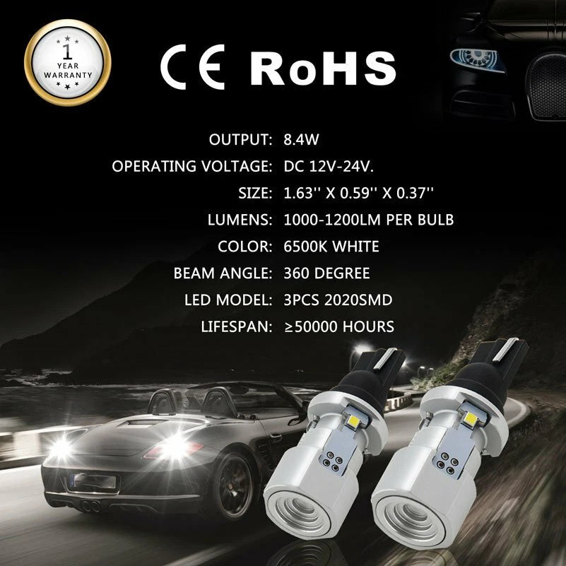2X LED Bulbs for Back Up Reverse Light (CANBUS 921 912 T15)