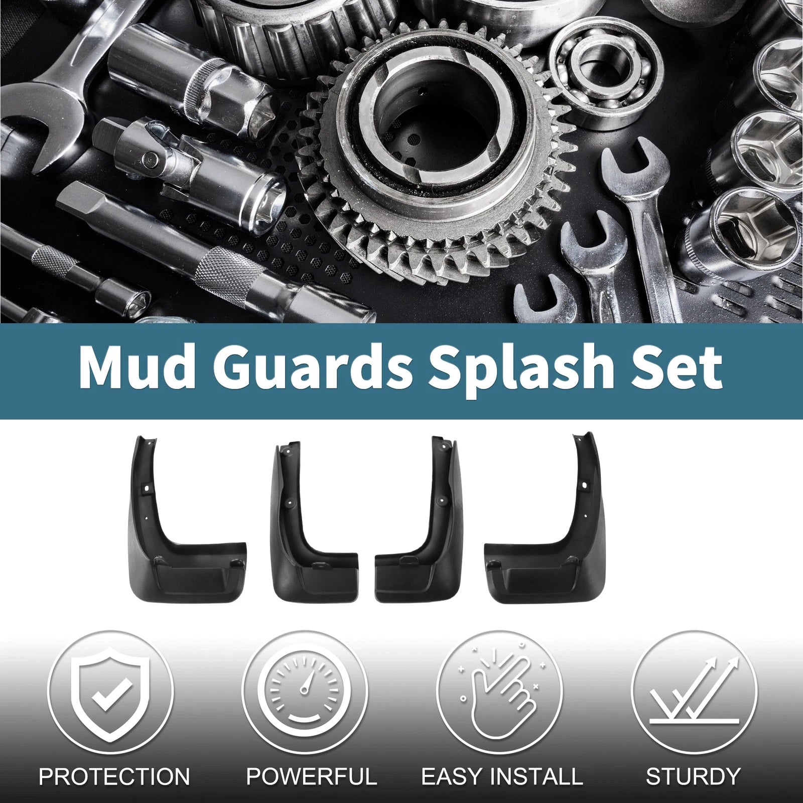 Set of 4 Mud Flaps Splash Guards for Toyota Highlander (2015–2020)