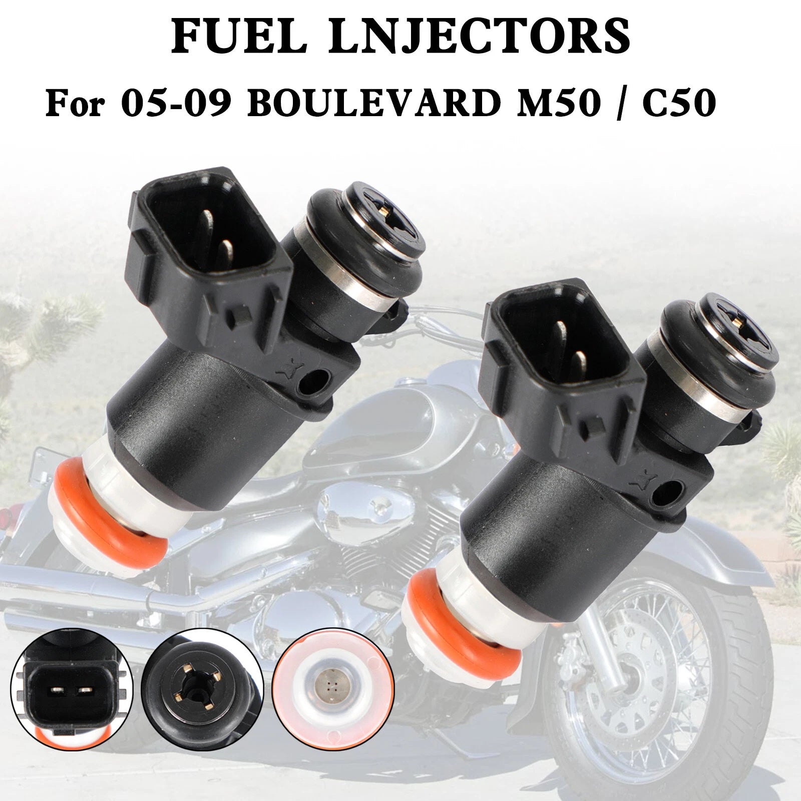 2X Fuel Injectors 16450-PLD-003 for Suzuki Boulevard M50/C50 (2005–2023)
