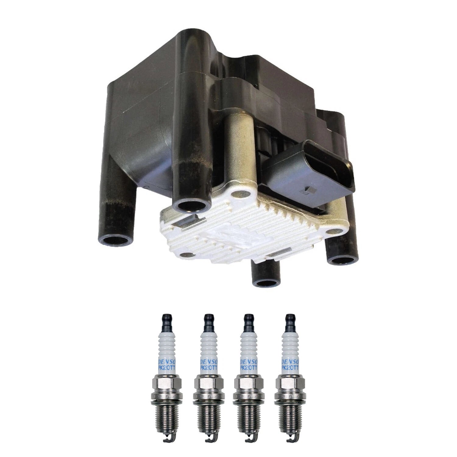 Set of 5 Ignition Coil & Spark Plug Kit for Audi A4, VW Golf, Jetta (N/A)