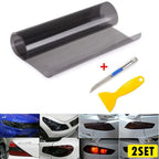 Set of 2 Headlight Fog Taillight Tint Film 12"x72" Smoke Black