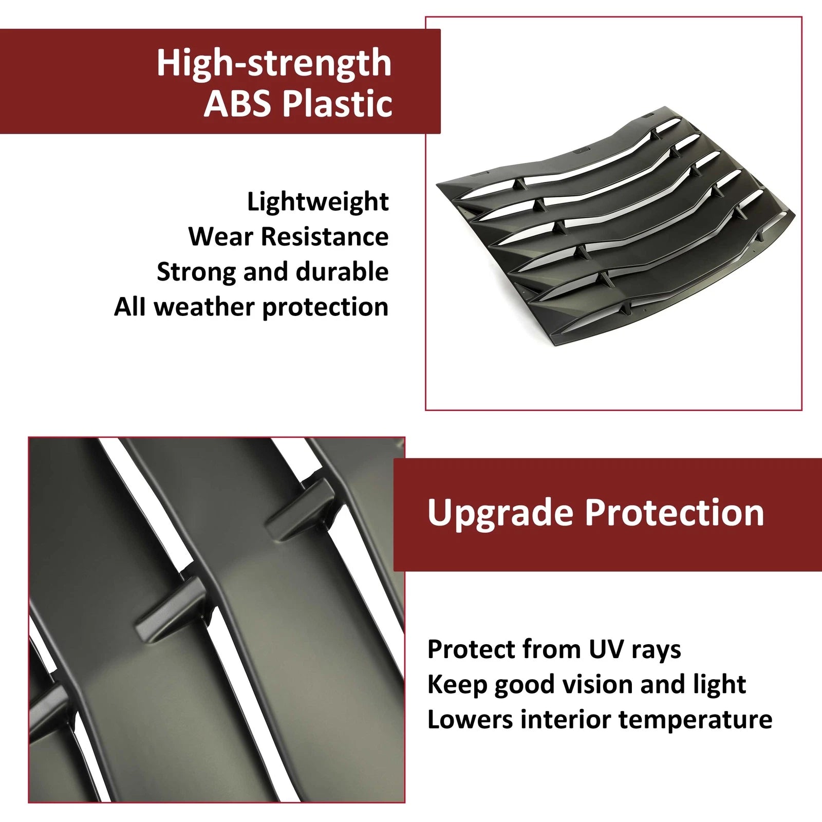 Rear Window Louver Cover Sun Shade for Dodge Charger (2011–2023)