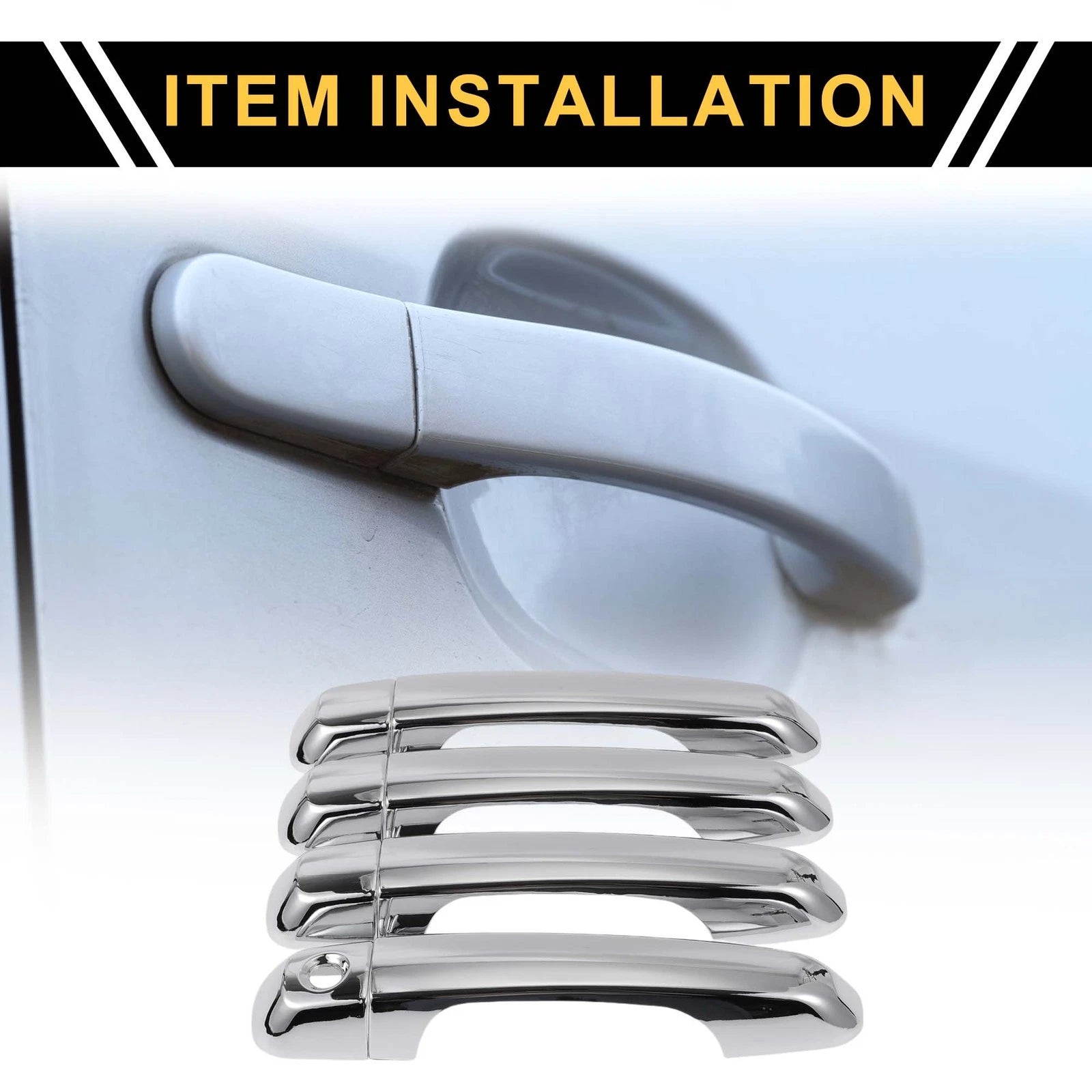 Set of 4 Exterior Door Handle Covers for Toyota 4Runner (2010–2015) Chrome