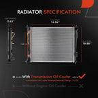 Radiator with Trans Oil Cooler for Kia Soul (2010–2011)
