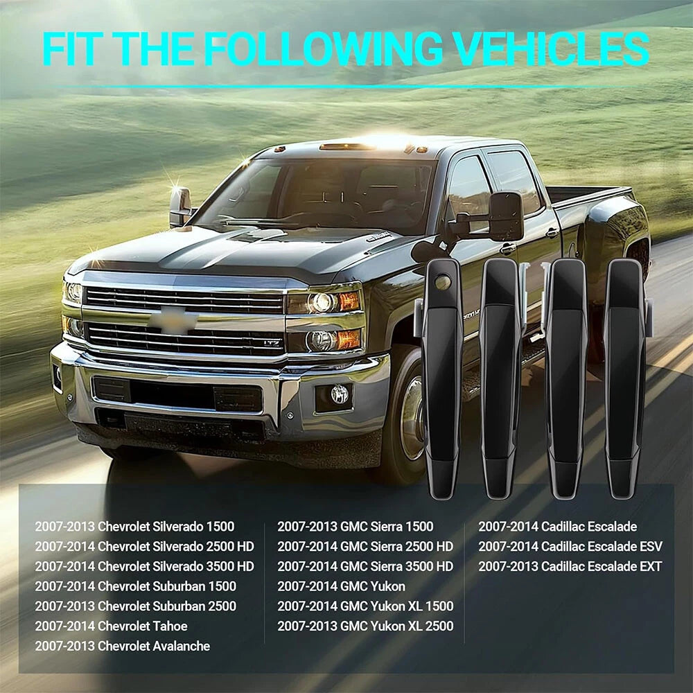 Chrome Door Handle Set for Chevy Silverado GMC Sierra (2007-2014)