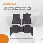Set of 4 Waterproof Carpet Floor Mats for Toyota Tacoma Double Cab (2018–2023)