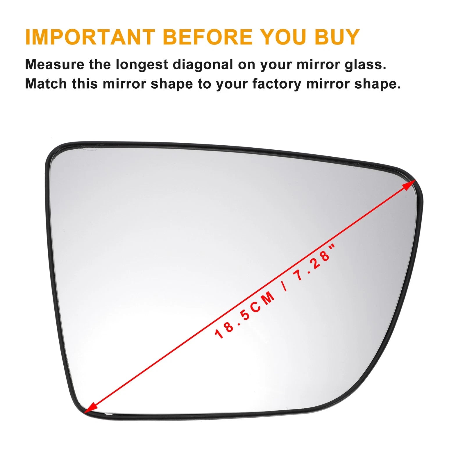 Right Side White Mirror Glass for KIA Venga (2009–2020)