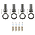 Set of 4 Double Platinum Spark Plugs & Ignition Coil Boot Kit for Hyundai Accent