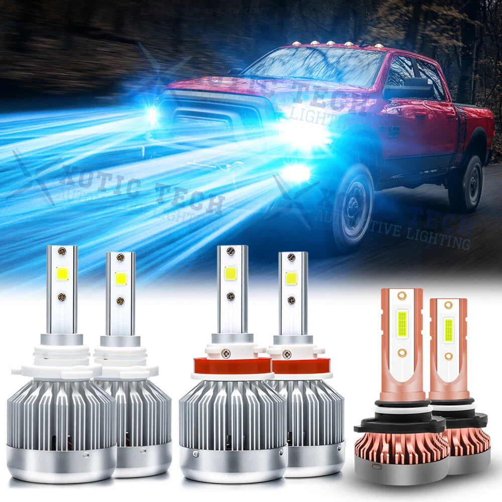 8000K LED Headlights and Fog Light Bulbs for Dodge Ram (2009–2018)