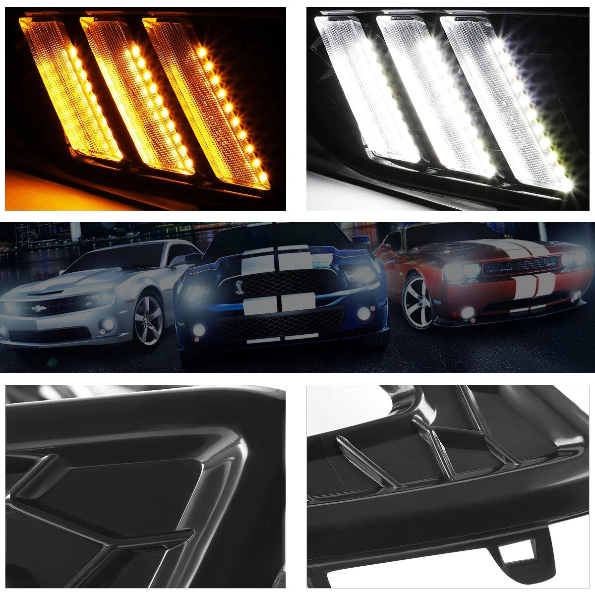 Set of 2 Clear Lens Bumper Fog Lights for Ford Focus (2015–2017)