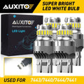 Set of 4 AUXITO 7443 7440 LED White Reverse Stop Turn Signal Bulbs for