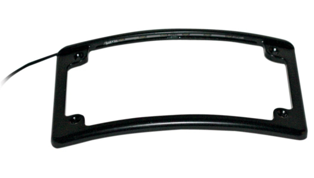 Custom Dynamics Black Low Profile Radius License Plate Frame LED for Harley