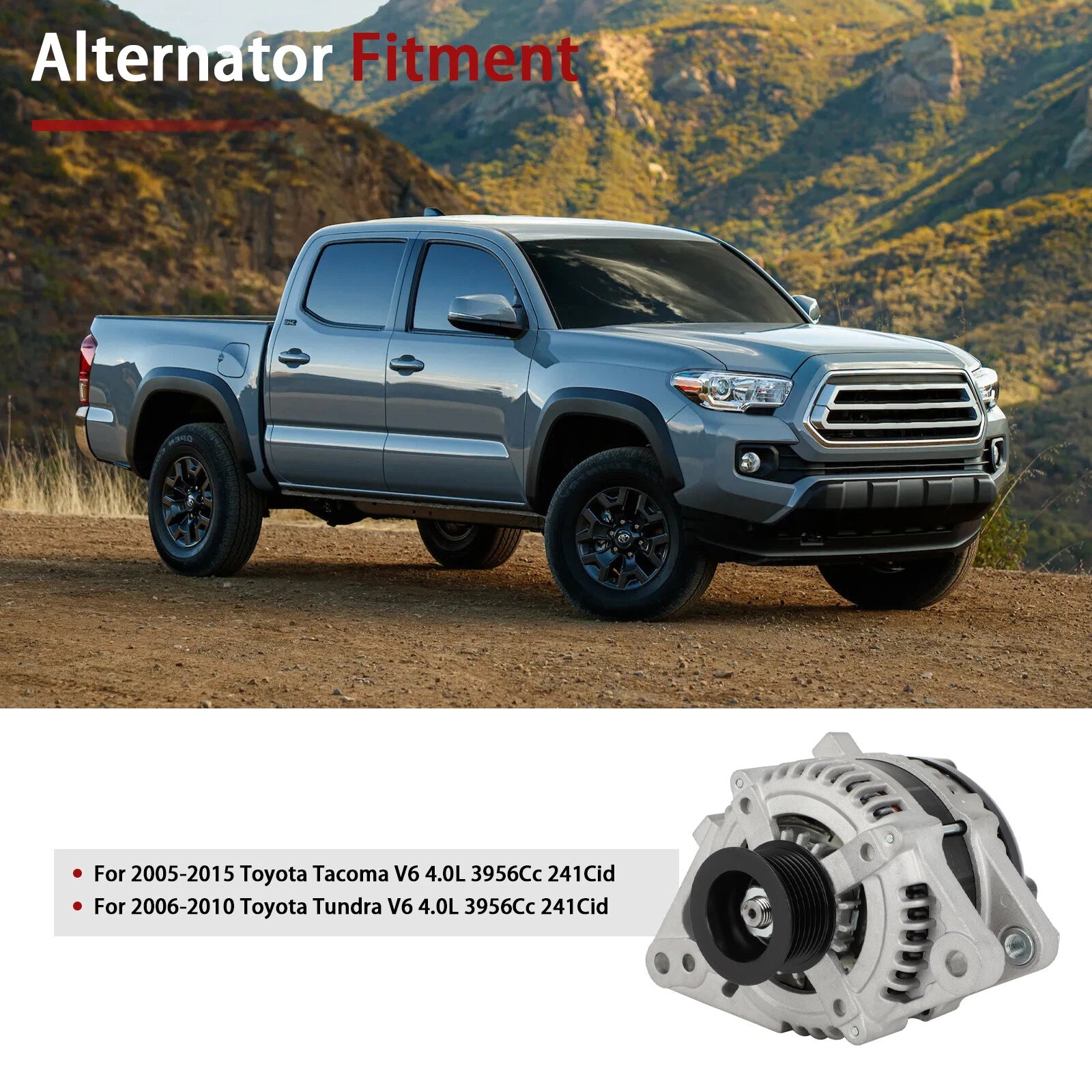 Alternator for Toyota Tacoma Tundra V6 4.0L (2005–2015)