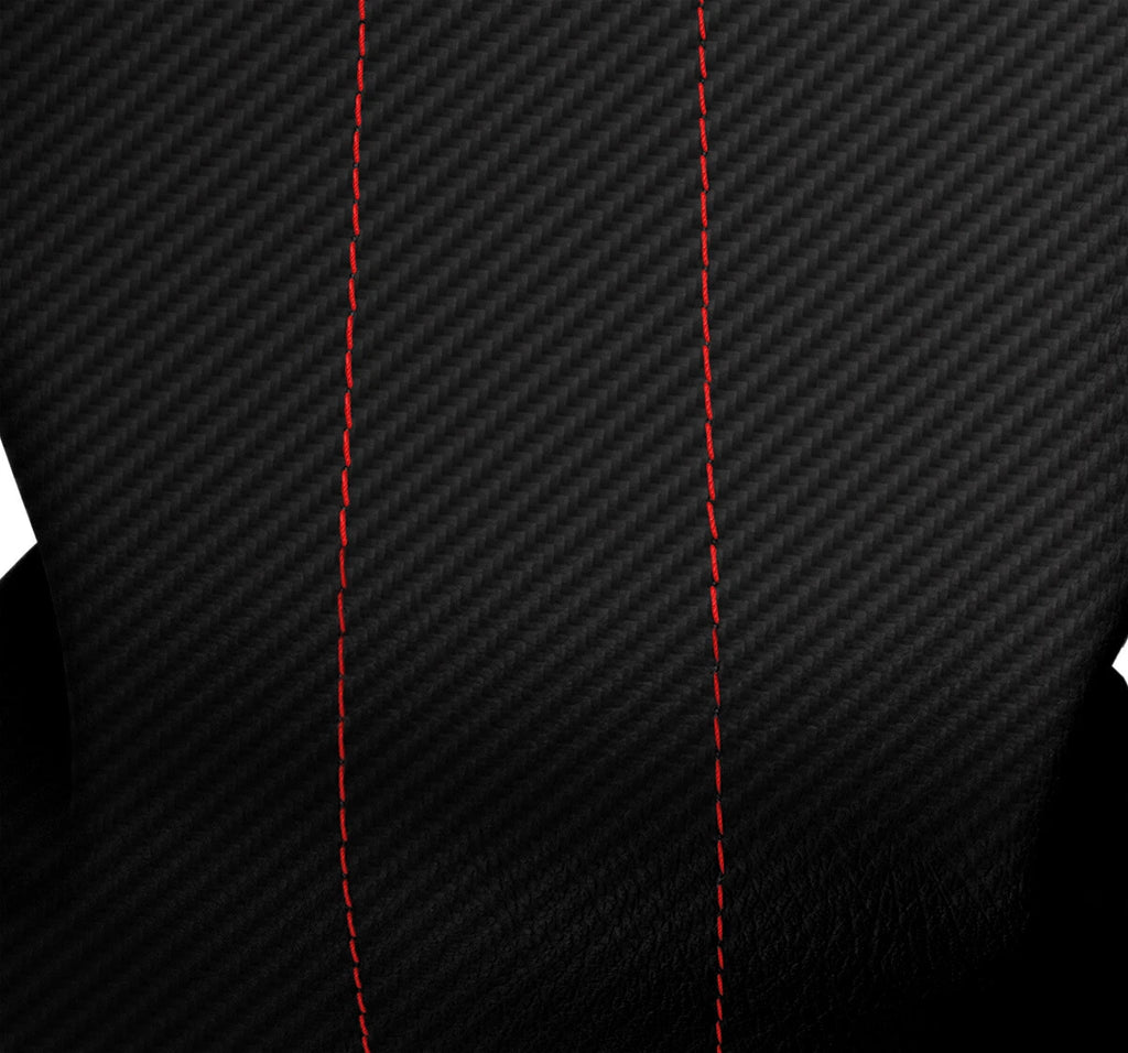 Carbon Fiber Console Lid Cover for Ford Expedition (1997–2002) Black Red Stitch
