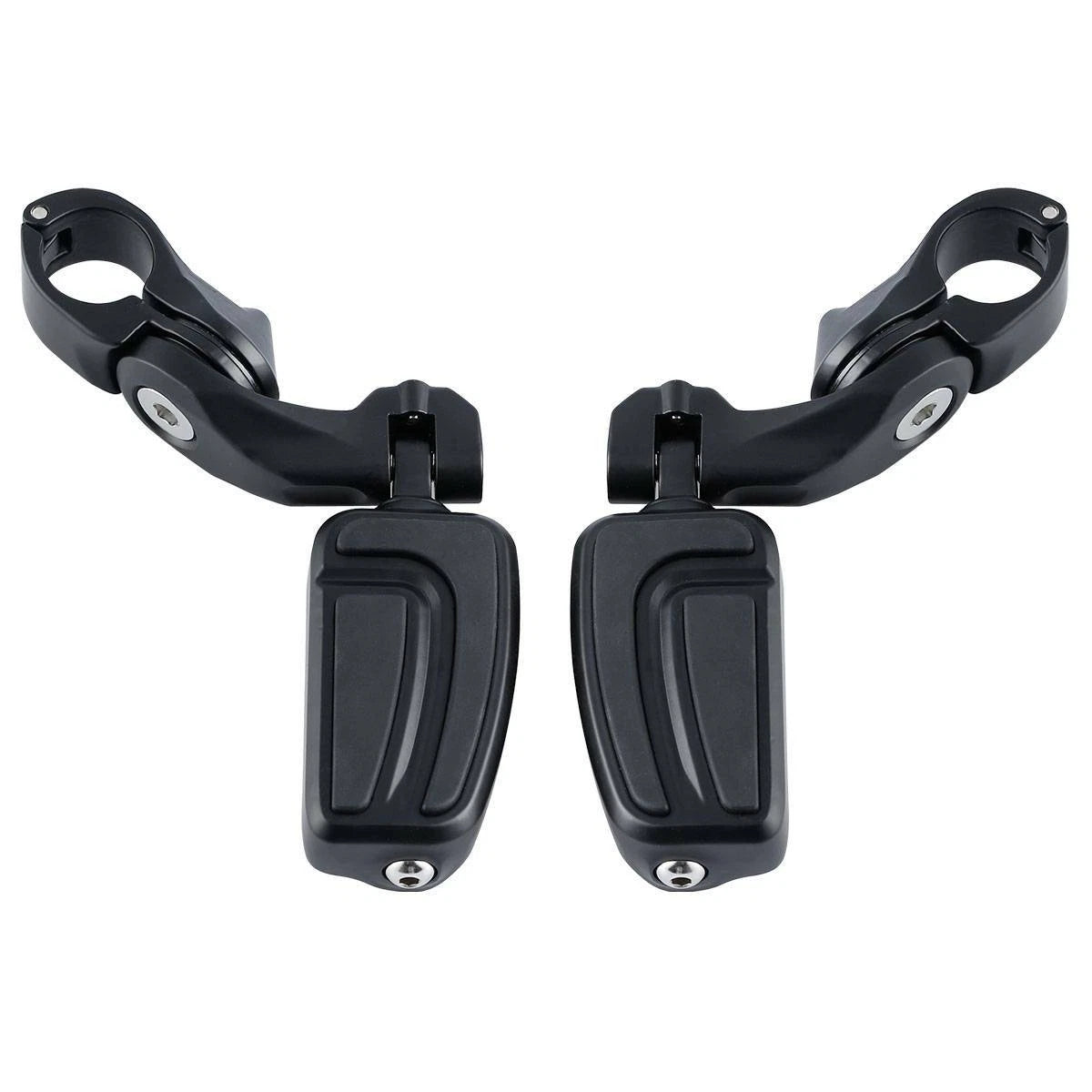 Matte Black Footpeg Kit for Motorcycle (1 1/4", Short, Angled Mount)