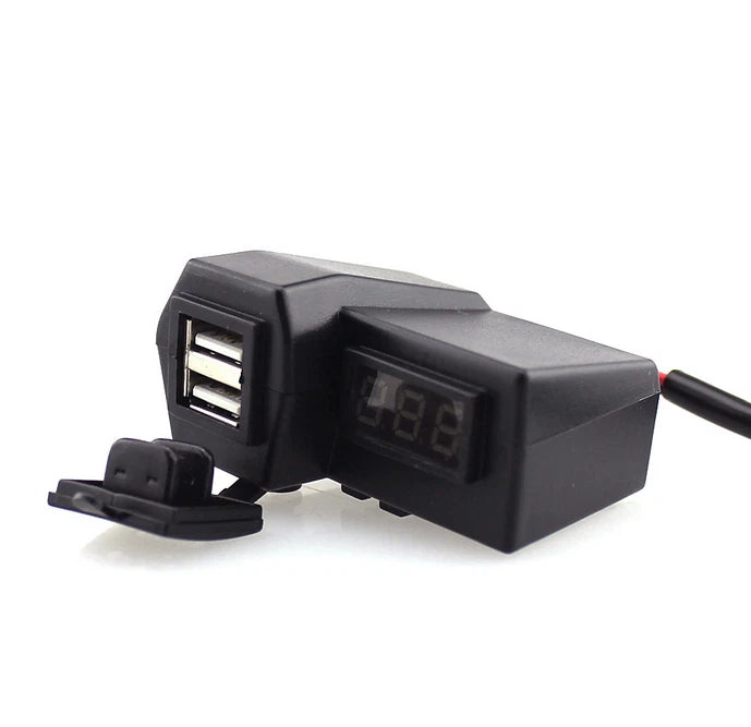 Dual USB Charger Socket with LED Voltmeter for BMW K1300R K1300S (2008–2016)