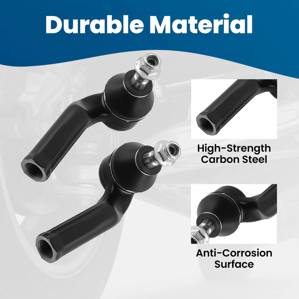 Set of 4 Front Inner Outer Tie Rod Ends for Ford Focus Escape (2012-2018)