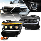 LED DRL Sequential Projector Headlights for Ram 1500 (2019–2024)
