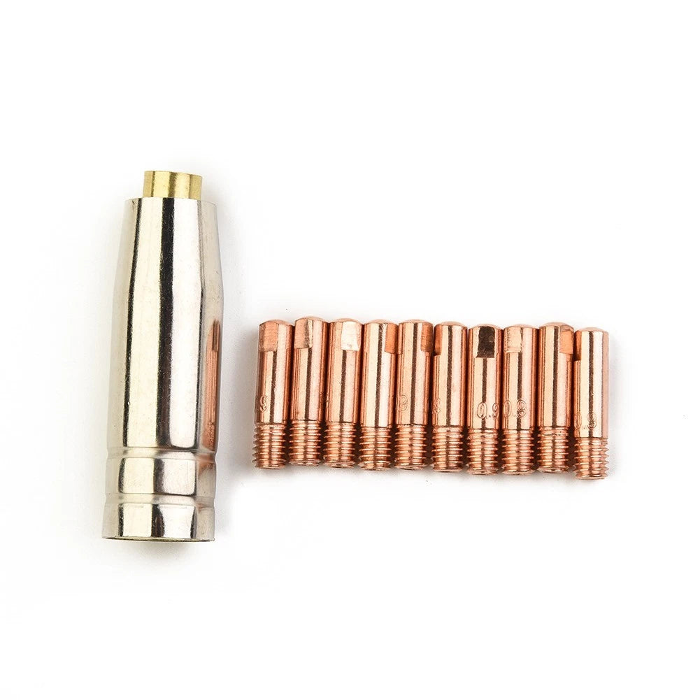 Set of 12 Power Nozzles 0.9mm M6 Contact Tube Holder for MB-15AK