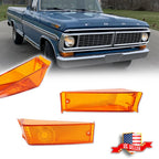 Pair of Amber Front Turn Signal Light Lenses for Ford F100 F250 F350 (1970–1972)