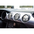 Brushed Stainless Steel A/C Vent Trim w/Etched 'Coyote' for 2015-16 Ford Mustang