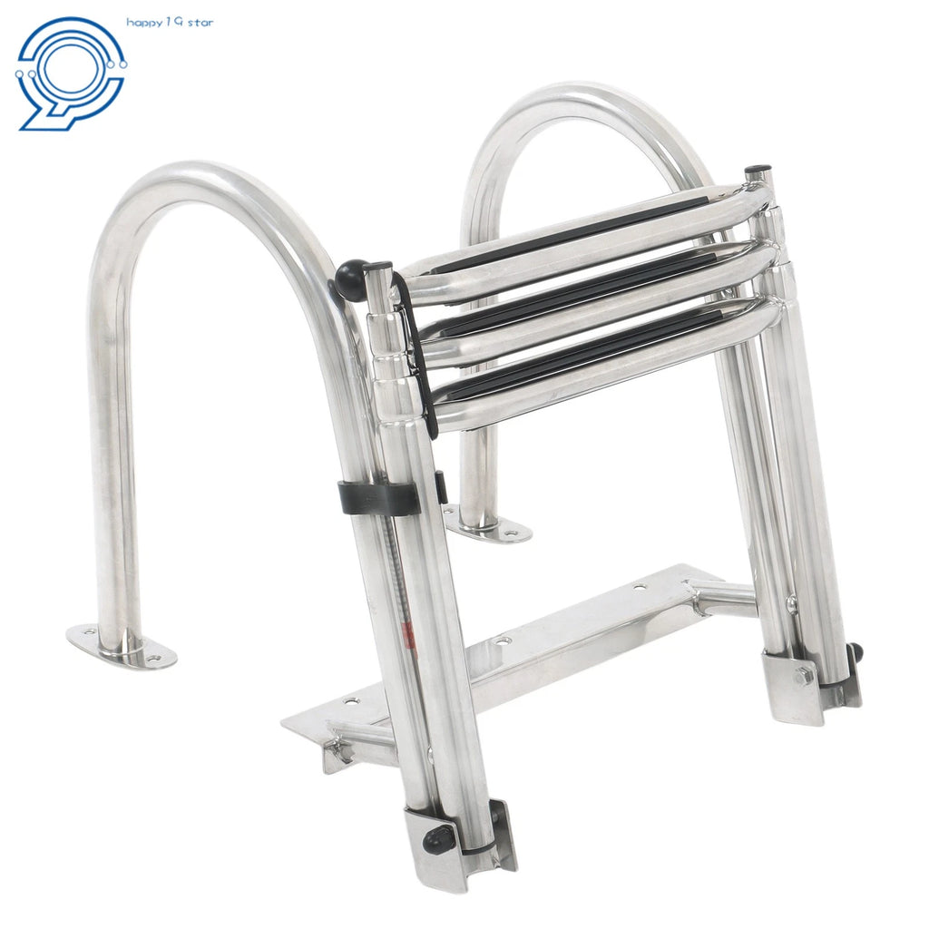 3 Step Stainless Steel Folding Ladder for Marine Pontoon Boat