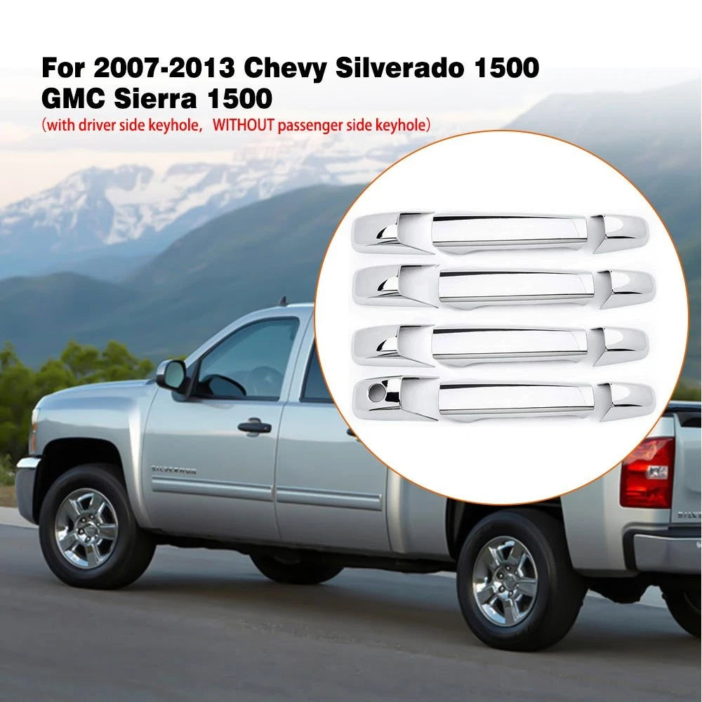 Chrome Door Handle Covers for 2007–2013 Chevy Silverado GMC Sierra 1500