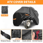 Waterproof ATV Cover for Honda TRX450R (2004–2009) 210D-PU Black