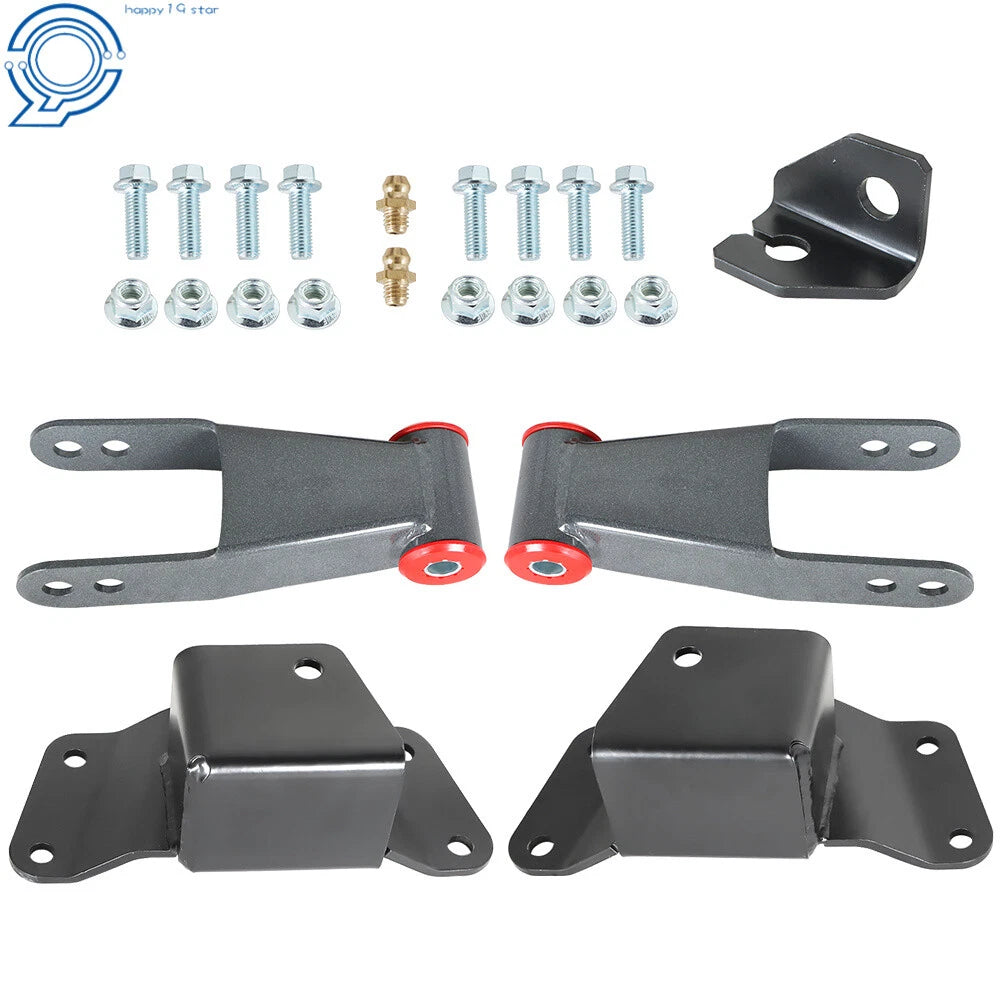 Rear Drop Kit Shackles & Hangers for Chevy GMC 1500 C15 K15 (1988–1998)