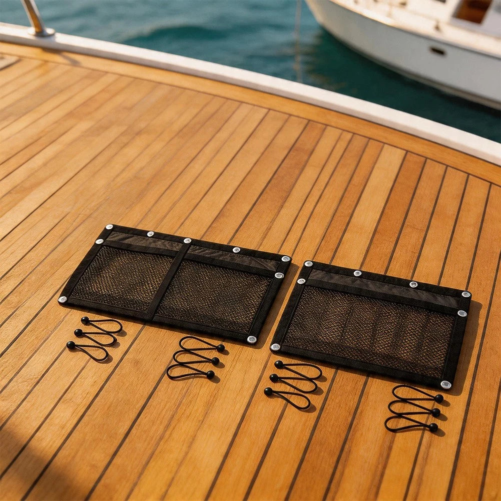 Mesh Storage Net Organizer Pouch with 6 Ropes for Yacht Ship Truck