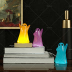 Ghost silicone mold with wooden lighted base for DIY resin epoxy casting