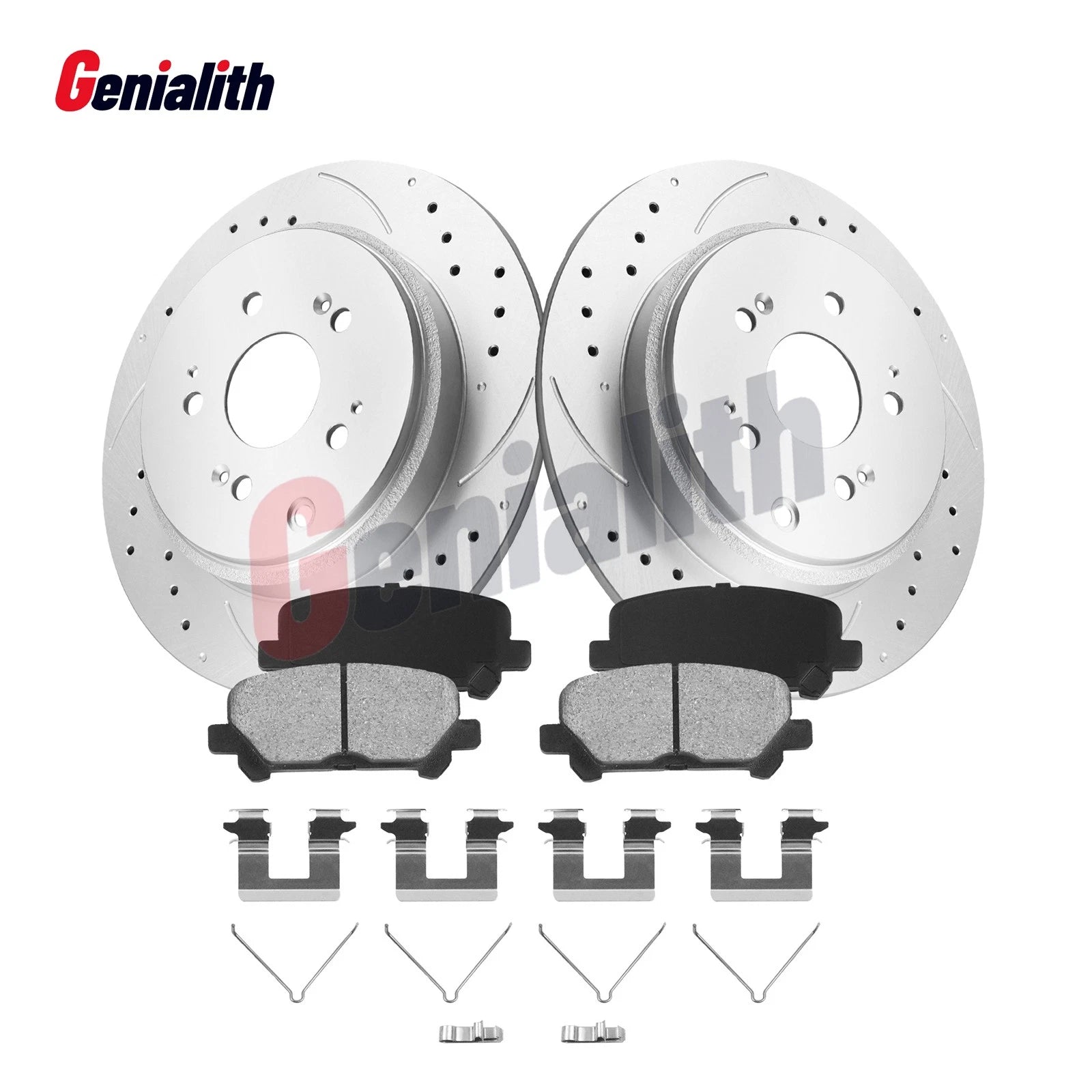 Rear Drilled Slotted Brake Rotors & Ceramic Pads for Honda Pilot (2009–2015)