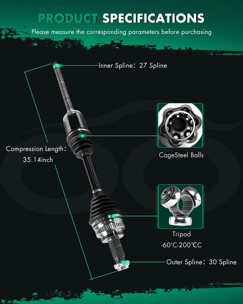 Front Right CV Axle Assembly for BMW 328i xDrive 335i xDrive (2009–2013)