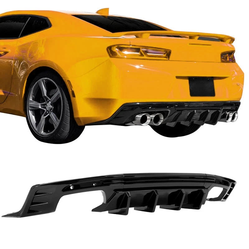 Rear Bumper Diffuser Lip Spoiler for Chevy Camaro (2016–2024) Glossy Black