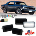 Set of 4 Smoked White LED Side Marker Lights for Camaro Impala Nova (1968–1969)