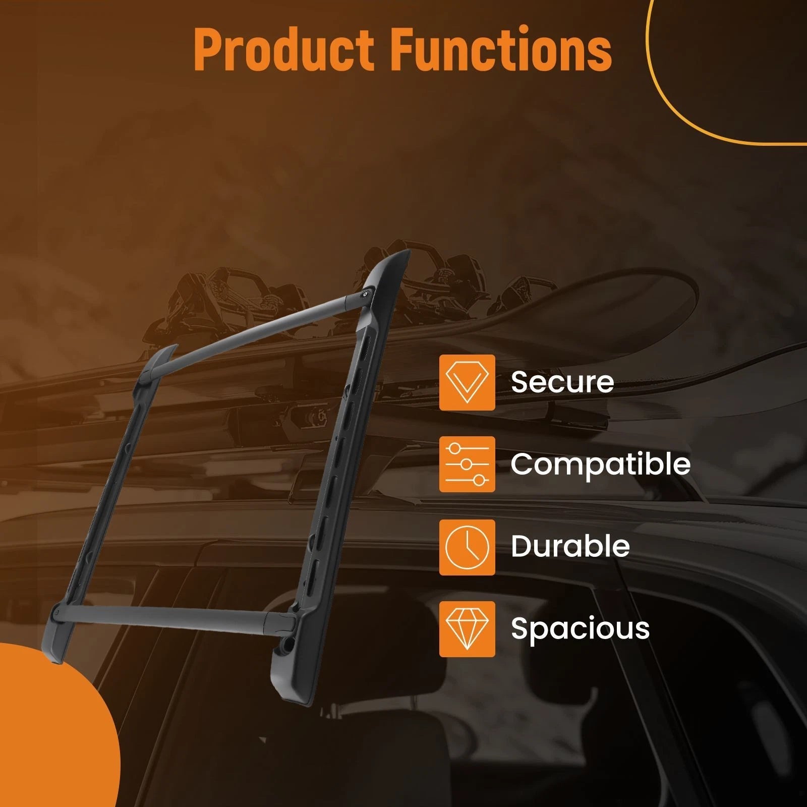 Roof Rack Side Rails Bars Kit Aluminum for Toyota Tacoma (2005–2023)