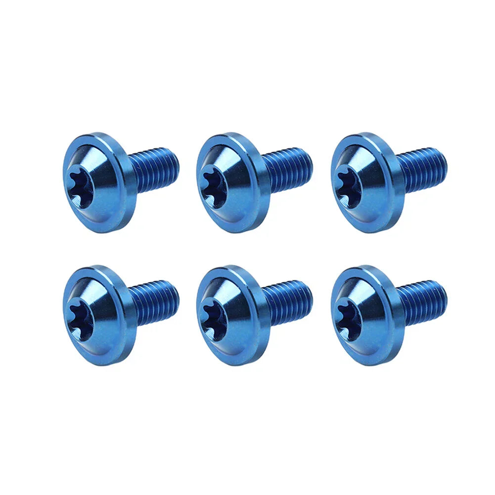 6 x Blue Titanium Alloy M5x25mm Torx Head Bolts for Bike Motor
