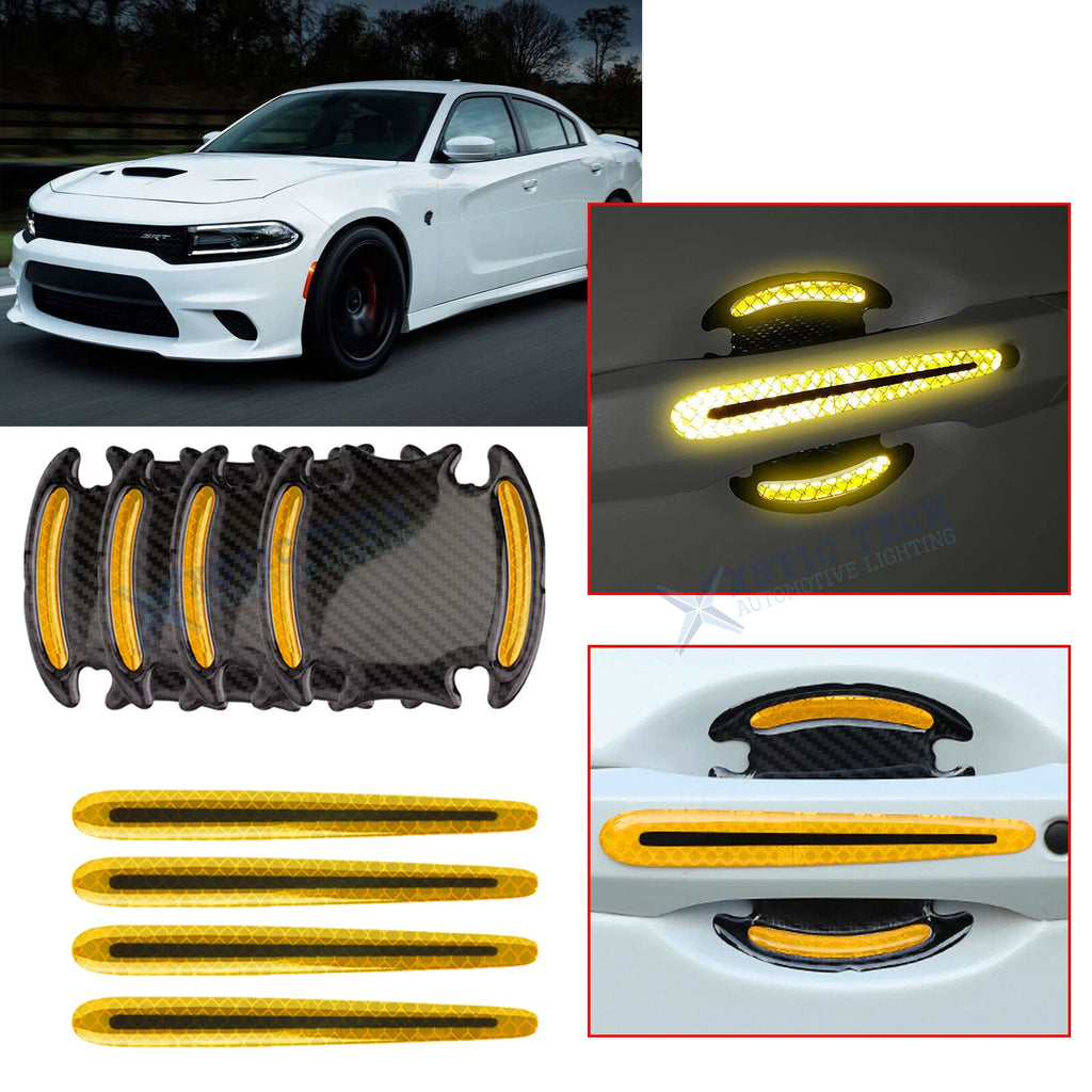 Reflective Yellow Door Handle Guard Wrap Decals for Dodge Grand Caravan (2011–2020)