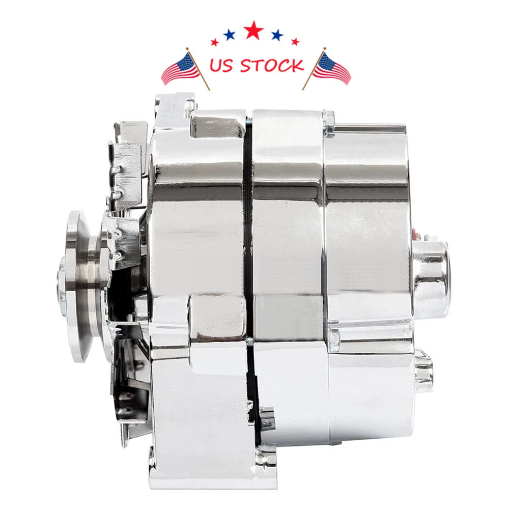 Chrome 12V Alternator for Chevy BBC SBC (1969-1995)