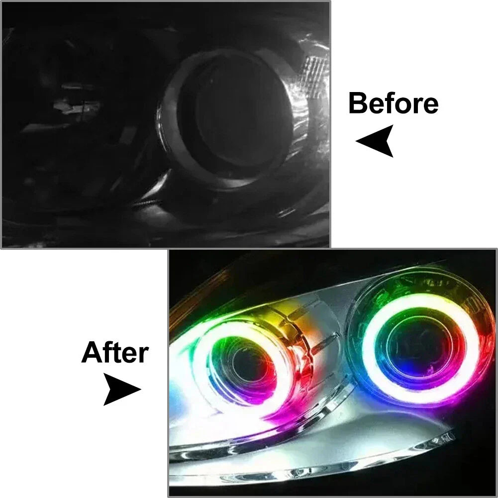 RGB Phone Control Angel Eye Halo Rings Headlight DRL Retrofit 110MM for BMW (2000-2006)