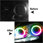 RGB Phone Control Angel Eye Halo Rings Headlight DRL Retrofit 110MM for BMW (2000-2006)