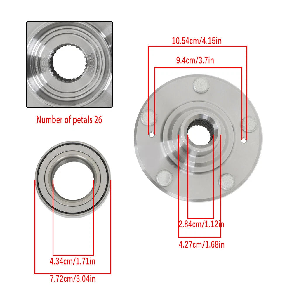 2X Front Wheel Hub Bearing for Honda Civic (2012-2015)