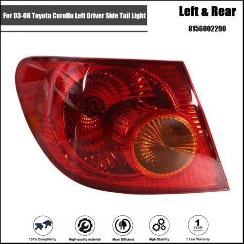 Left Outer Tail Light for Toyota Corolla (2005–2008)