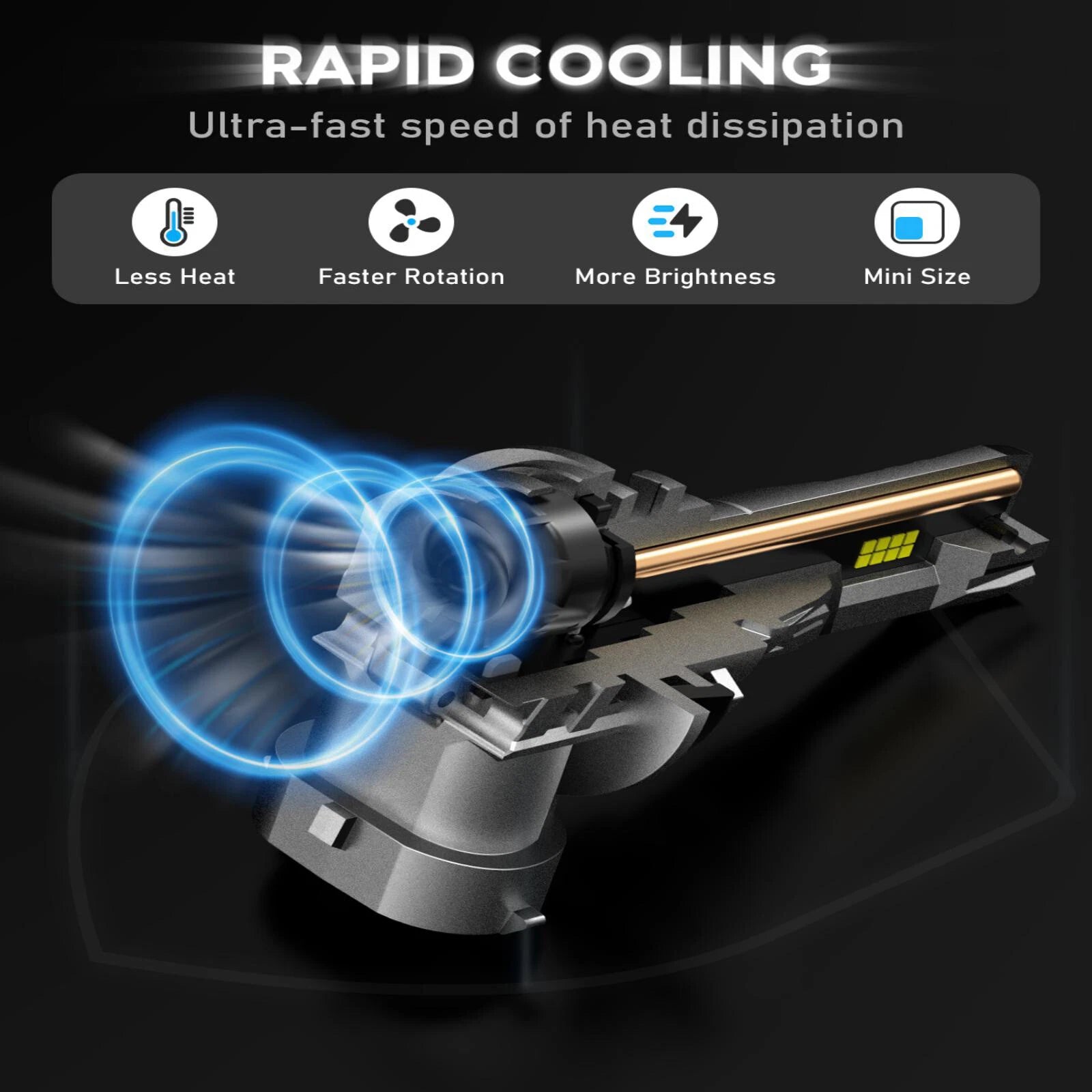 2X H11 LED Headlight Bulbs 90W 30000LM 6500K for