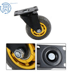 Set of 4 Heavy Duty 4" Rubber Casters for Smooth 360° Movement